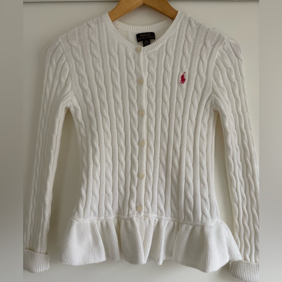 Polo Ralph Lauren Girls Cable Knit Cardigan – 100% Cotton - Picture 10 of 12